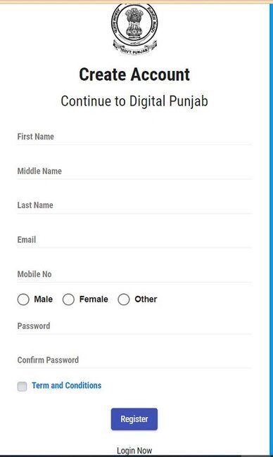 Punjab Ration Card Apply Online