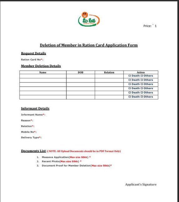 Ration Card Name Change 